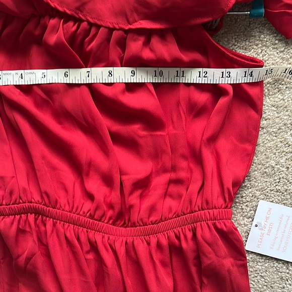 Show Me Your MuMu Red Ruffled Tiered Strapless Maxi Dress Women’s Medium NWT - Picture 5 of 7